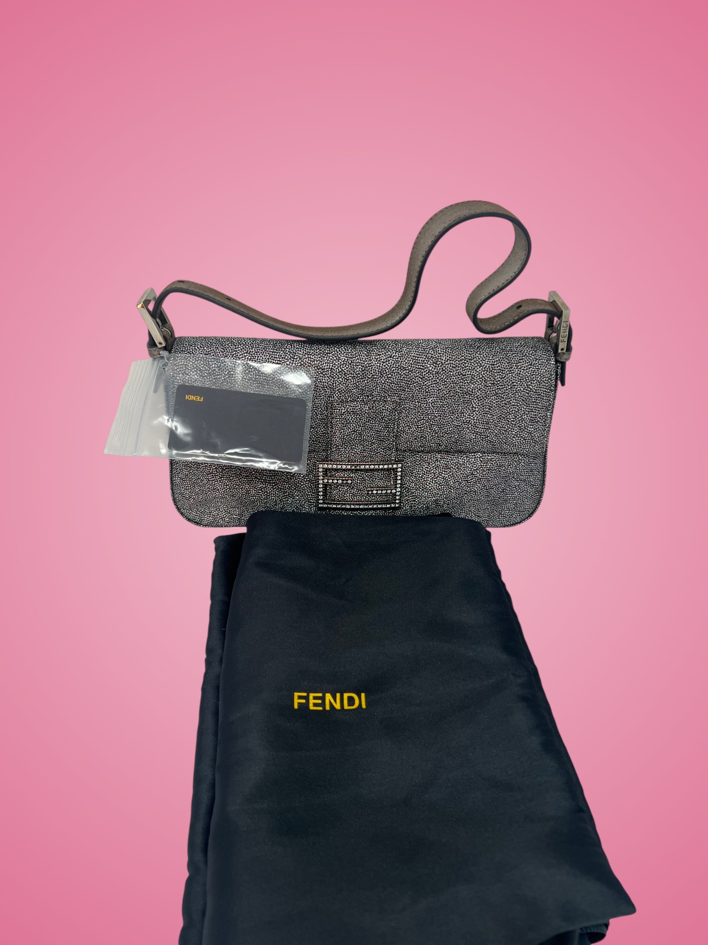 Fendi Baguette Silver Glitter