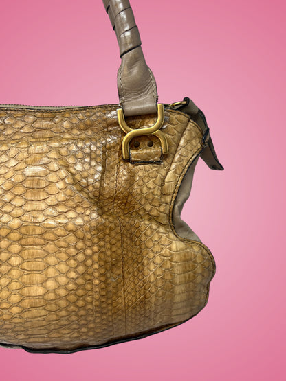 Chloe Brown Python Leather Shoulder Bag
