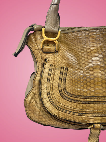 Chloe Brown Python Leather Shoulder Bag