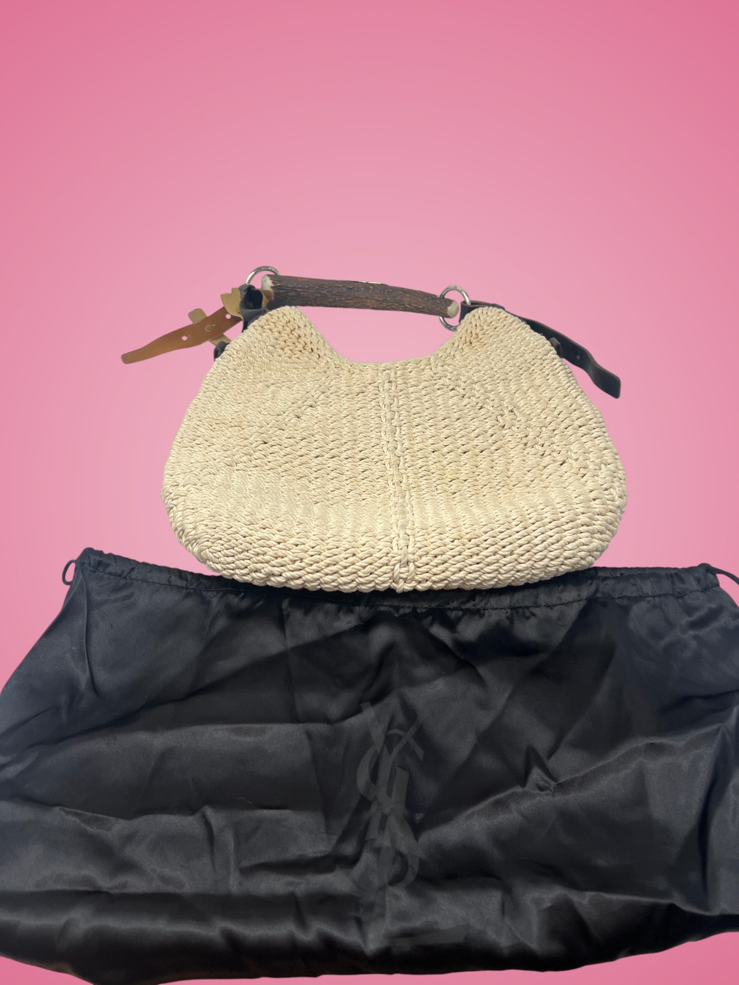 YSL Mombasa Beige Raffia