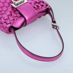 Salvatore Ferragamo Trifolio Bucket Bag in Fuchsia Woven Leather