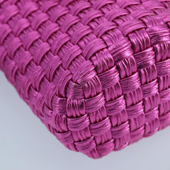Salvatore Ferragamo Trifolio Bucket Bag in Fuchsia Woven Leather