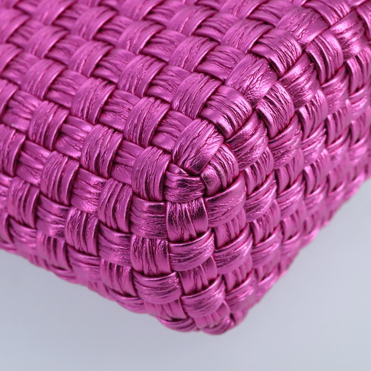 Salvatore Ferragamo Trifolio Bucket Bag in Fuchsia Woven Leather