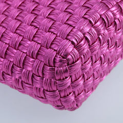 Salvatore Ferragamo Trifolio Bucket Bag in Fuchsia Woven Leather