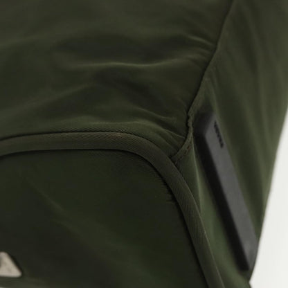 Prada Hand Bag Nylon Khaki Silver