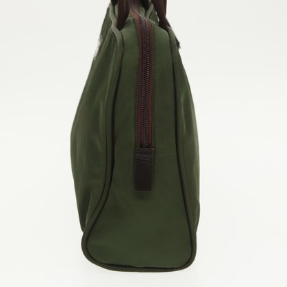 Prada Hand Bag Nylon Khaki Silver