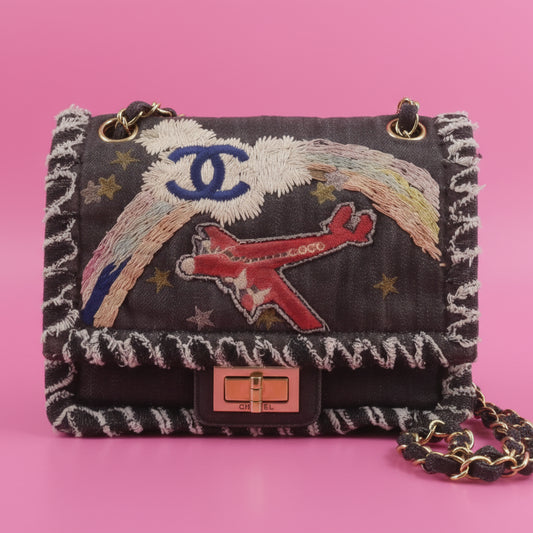 Chanel 2006 Night Flight Denim Shoulder Bag Limited Edition