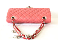 Chanel Pink Colorblock Matelassé Quilted Lambskin Chain Shoulder Bag