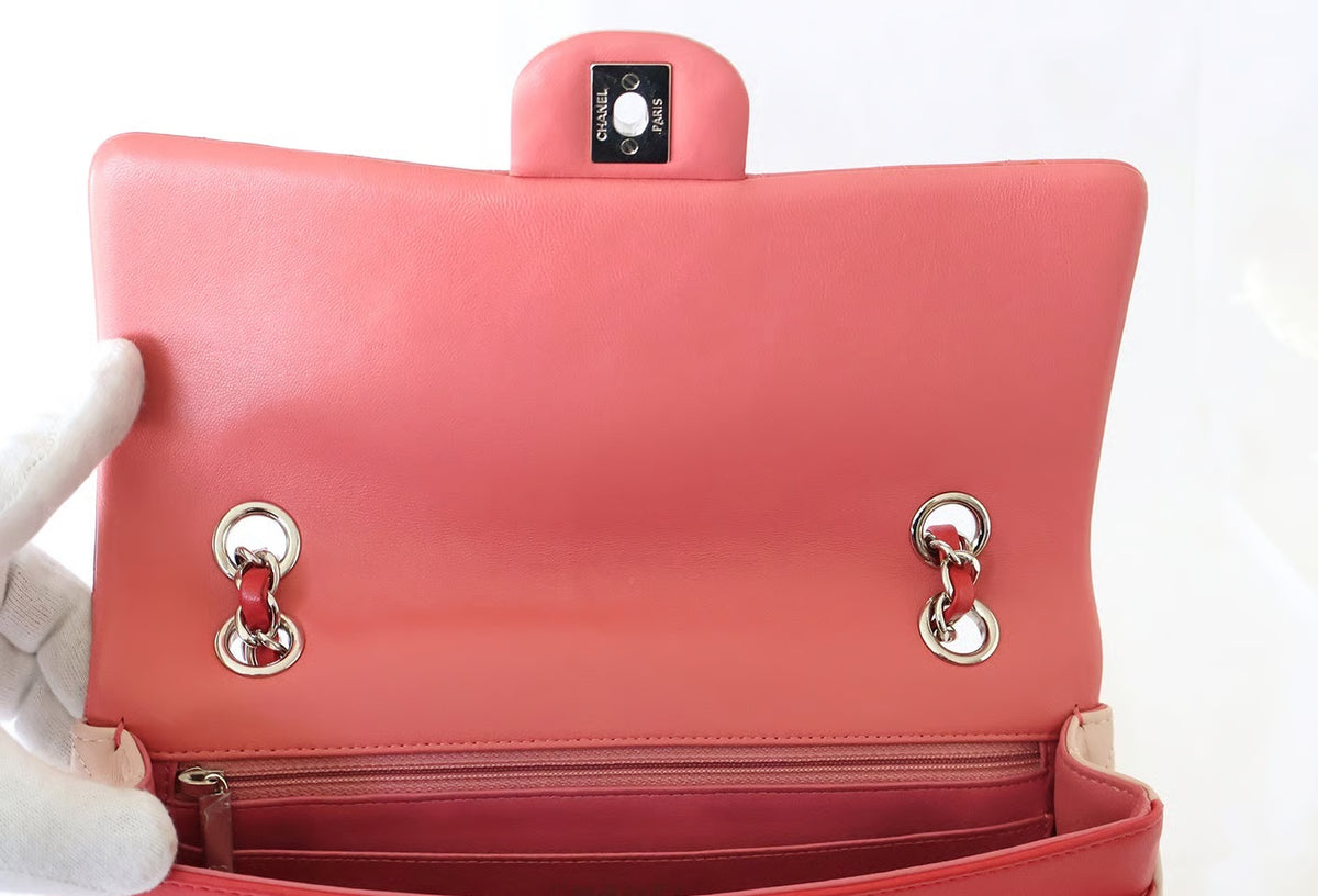Chanel Pink Colorblock Matelassé Quilted Lambskin Chain Shoulder Bag
