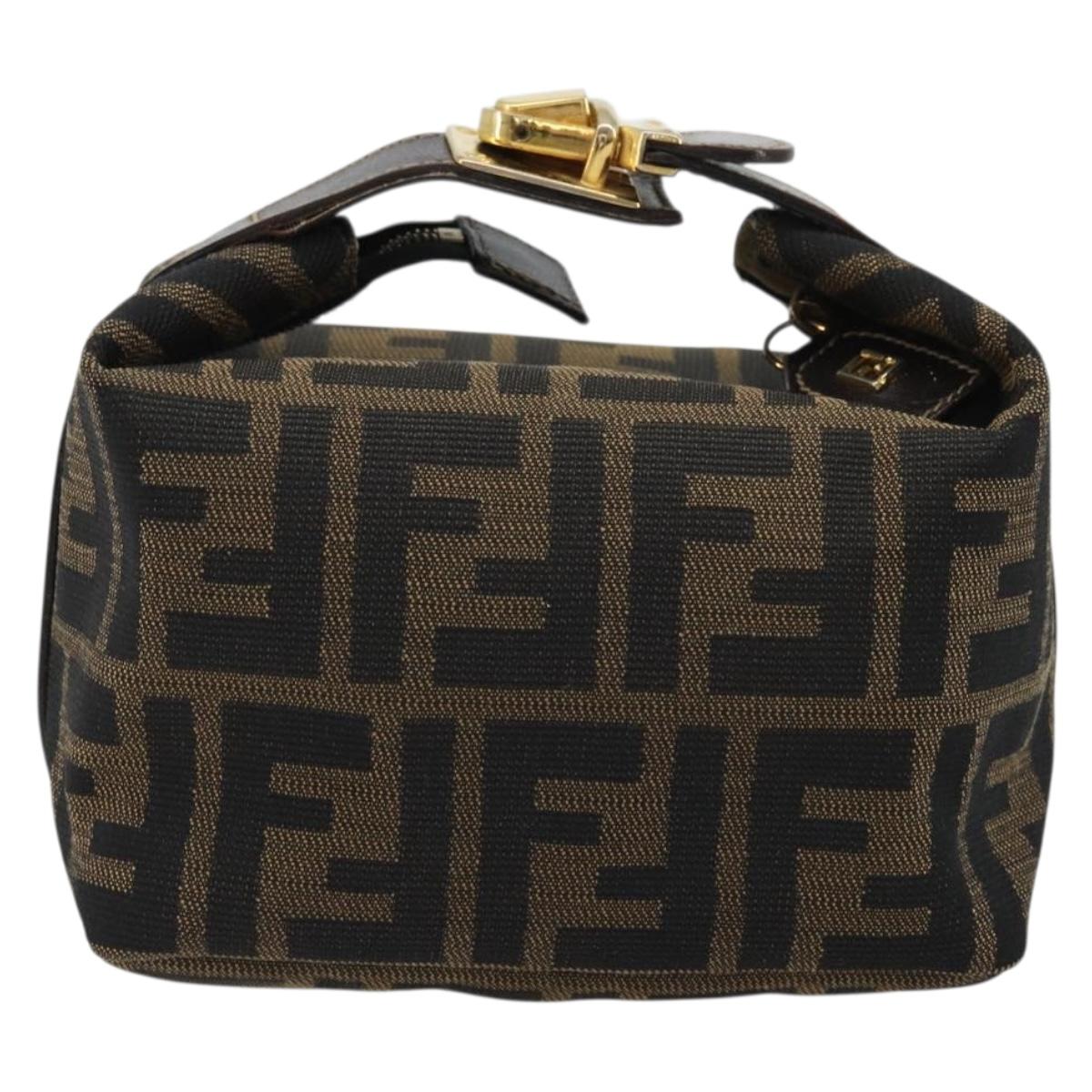 #31 Fendi Zucca Canvas Hand Bag Brown Black